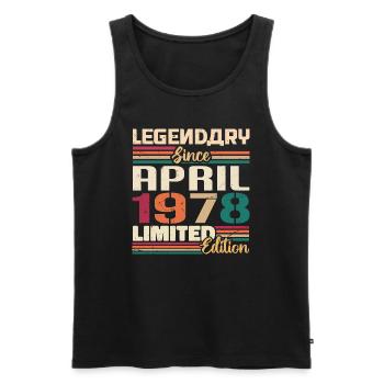 Legenden Werden Im April 1978 Geboren - 1978 - Männer Premium Bio Tank Top - Schwarz - Vorne - Michal (187cm)