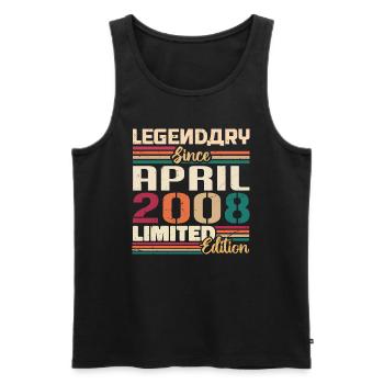 Legenden Werden Im April 2008 Geboren - 2008 - Männer Premium Bio Tank Top - Schwarz - Vorne - Michal (187cm)