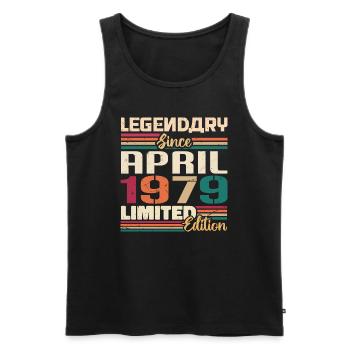 Legenden Werden Im April 1979 Geboren - 1979 - Männer Premium Bio Tank Top - Schwarz - Vorne - Michal (187cm)