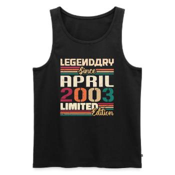 Legenden Werden Im April 2003 Geboren - 2003 - Männer Premium Bio Tank Top - Schwarz - Vorne - Michal (187cm)
