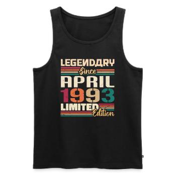 Legenden Werden Im April 1993 Geboren - 1993 - Männer Premium Bio Tank Top - Schwarz - Vorne - Michal (187cm)