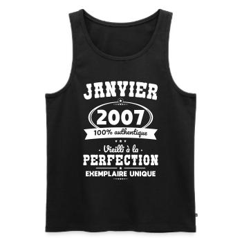 18th Birthday - January 2007 Perfection - Men's Premium Organic Tank Top - black - Front - Michal (187cm)