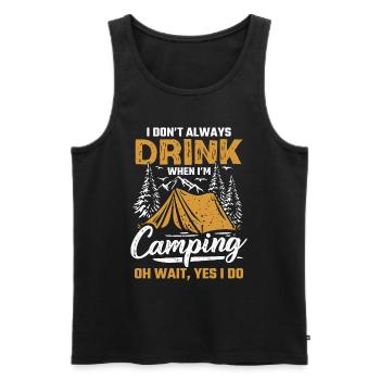 Camping Beer Tent Mountains Hiking Camper - Men's Premium Organic Tank Top - black - Front - Michal (187cm)