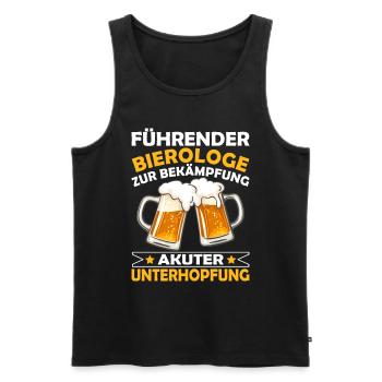 Bierologe Bier Männertag Lustiger Spruch - Männer Premium Bio Tank Top - Schwarz - Vorne - AI Model Male 178 light (178cm)