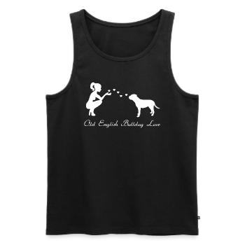 Old English Bulldog mit Frau - Männer Premium Bio Tank Top - Schwarz - Vorne - Michal (187cm)