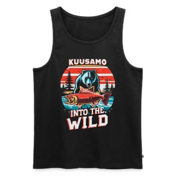 Kuusamo Finland Into The Wild #7 - Men's Premium Organic Tank Top - black - Front - AI Model Male 178 light (178cm)