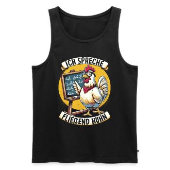 Lustige Sprüche Hühner Landwirt Geflügel Spruch - Männer Premium Bio Tank Top - Schwarz - Vorne - Michal (187cm)