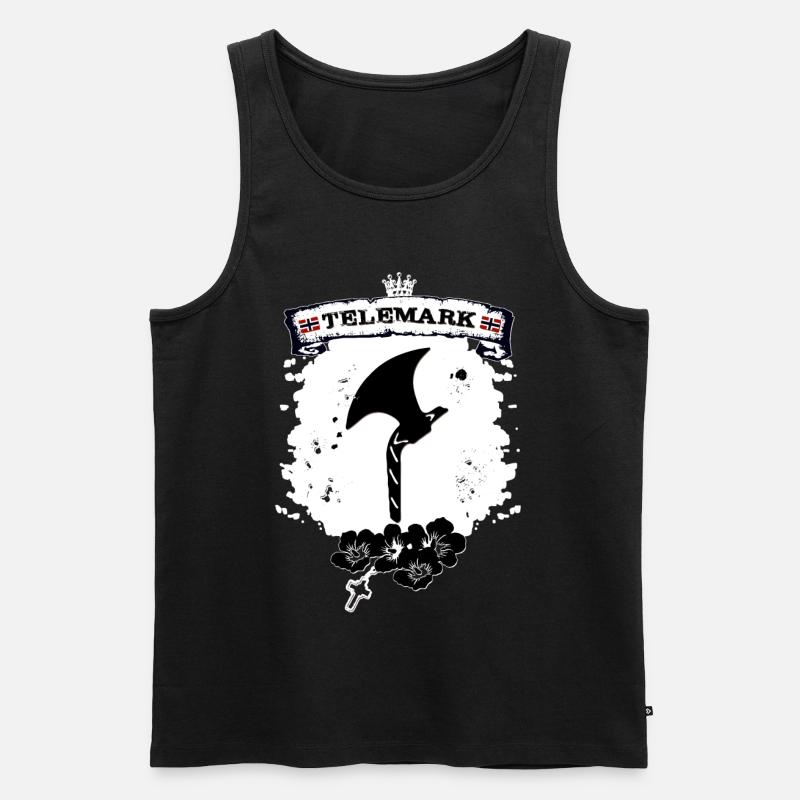 Telemark - Männer Premium Bio Tank Top - Schwarz