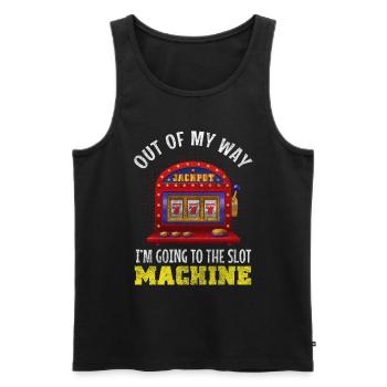 Slot Machine Money Lucky Rail Gambling Addiction - Men's Premium Organic Tank Top - black - Front - Michal (187cm)