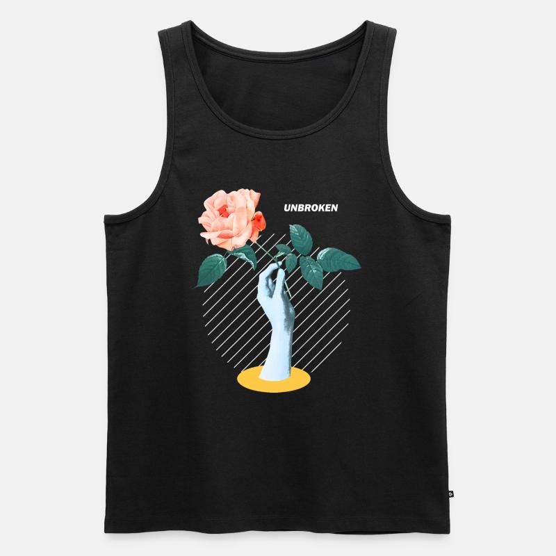 Graphique de fleur ininterrompue - Débardeur bio Premium Homme - noir