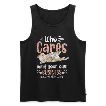 No interest Disinterest No sarcasm - Men's Premium Organic Tank Top - black - Front - AI Model Male 178 light (178cm)