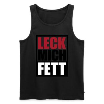 Leck Mich Fett | Farben änderbar - Männer Premium Bio Tank Top - Schwarz - Vorne - AI Model Male 178 light (178cm)