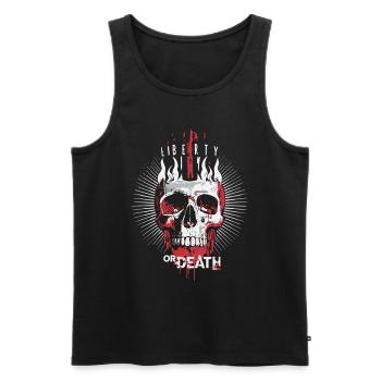 Liberty or Death - Streetwear for Freedom - Männer Premium Bio Tank Top - Schwarz - Vorne - AI Model Male 178 light (178cm)