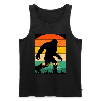 Bigfoot is coming - Men's Premium Organic Tank Top - black - Front - AI Model Male 178 light (178cm)