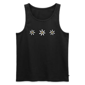 Three daisies - Men's Premium Organic Tank Top - black - Front - AI Model Male 178 light (178cm)