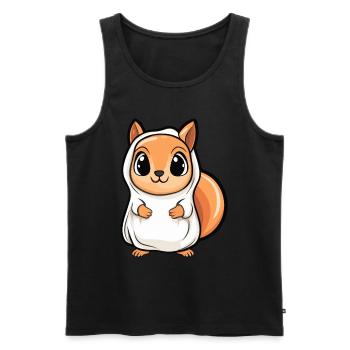 Eichhörnchen Halloween Lustig Geist - Männer Premium Bio Tank Top - Schwarz - Vorne - Michal (187cm)