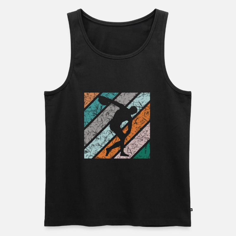 Diskuswerfen Design Diskuswerfer Diskuswerferin - Männer Premium Bio Tank Top - Schwarz
