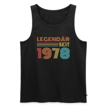 LEGENDÄR seit 1978 Geburtstag - Männer Premium Bio Tank Top - Schwarz - Vorne - AI Model Male 178 light (178cm)