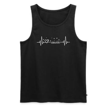 Book Lovers Heartbeat - Men's Premium Organic Tank Top - black - Front - Michal (187cm)