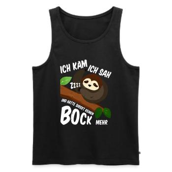 Ich kam ich sah und hatte direkt keinen Bock mehr - Männer Premium Bio Tank Top - Schwarz - Vorne - AI Model Male 178 light (178cm)