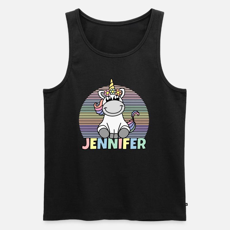 Jennifer Einhorn Name - Männer Premium Bio Tank Top - Schwarz