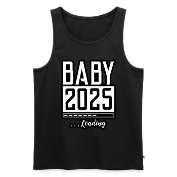 Baby 2025 Loading Babyshower - Männer Premium Bio Tank Top - Schwarz - Vorne - AI Model Male 178 light (178cm)
