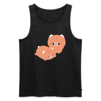 Tabby Cat Couple - Men's Premium Organic Tank Top - black - Front - AI Model Male 178 light (178cm)
