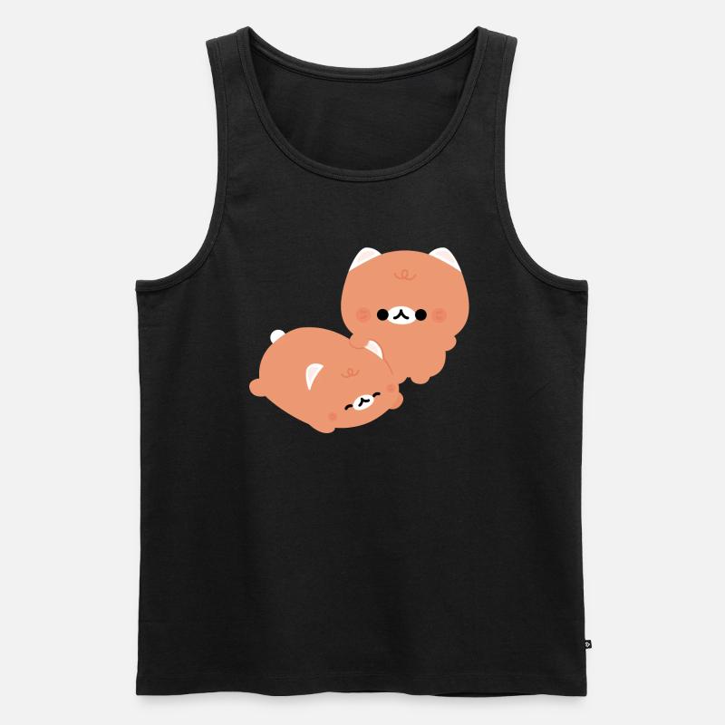 Getby Katzenpaar - Männer Premium Bio Tank Top - Schwarz