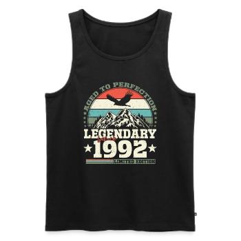 Legendär 1992 Jahrgang geboren Geburtstag Geschenk - Männer Premium Bio Tank Top - Schwarz - Vorne - Michal (187cm)