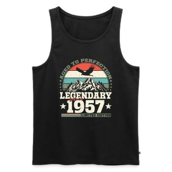 Legendary 1957 Vintage born Birthday Gift - Men's Premium Organic Tank Top - black - Front - Michal (187cm)