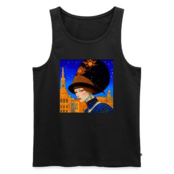 Fantastic person in mask at the Venetian carnival - Men's Premium Organic Tank Top - black - Front - Michal (187cm)