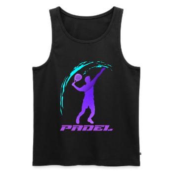 Padel - Men's Premium Organic Tank Top - black - Front - AI Model Male 178 light (178cm)