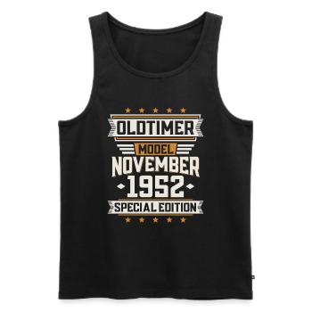 Novembre Année 1952 Anniversaire de voiture classique - Débardeur bio Premium Homme - noir - Devant - Michal (187cm)