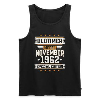 Novembre vintage 1962 anniversaire de voiture classique - Débardeur bio Premium Homme - noir - Devant - Michal (187cm)