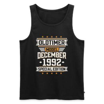 December Year 1992 Year of construction Oldtimer Birthday - Men's Premium Organic Tank Top - black - Front - AI Model Male 178 light (178cm)