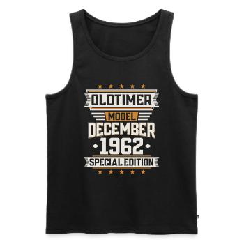 December Year 1962 Year of construction Oldtimer Birthday - Men's Premium Organic Tank Top - black - Front - AI Model Male 178 light (178cm)