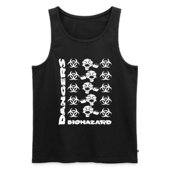 Gas mask and dangers - Men's Premium Organic Tank Top - black - Front - AI Model Male 178 light (178cm)