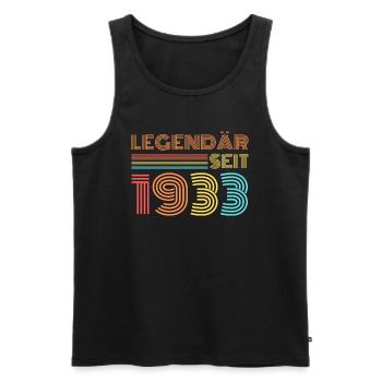 LEGENDÄR seit 1933 Geburtstag - Männer Premium Bio Tank Top - Schwarz - Vorne - Michal (187cm)
