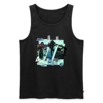 Captain Laserhawk Super Soldier Dolph Laserhawk - Men's Premium Organic Tank Top - black - Front - AI Model Male 178 light (178cm)