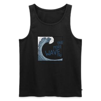 Eine Big Wave noch! Japanische Welle Surfer Vibe - Männer Premium Bio Tank Top - Schwarz - Vorne - AI Model Male 178 light (178cm)