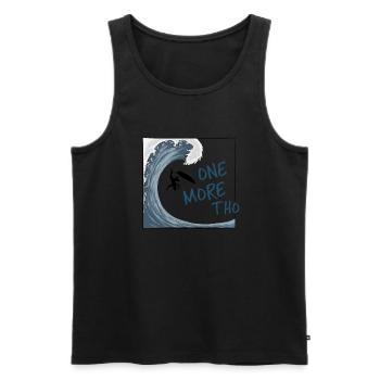 One More Big Wave Tho! Japanese Wave Surfer - Men's Premium Organic Tank Top - black - Front - Michal (187cm)