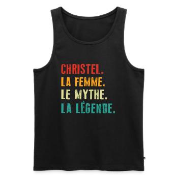 Christel la femme le mythe la légende Cadeau - Débardeur bio Premium Homme - noir - Devant - Michal (187cm)