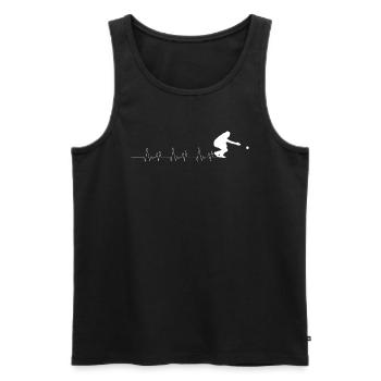 Pétanque humour passion Bouliste - Débardeur bio Premium Homme - noir - Devant - Michal (187cm)