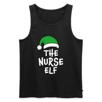 The Nurse Elf - Men's Premium Organic Tank Top - black - Front - AI Model Male 178 light (178cm)