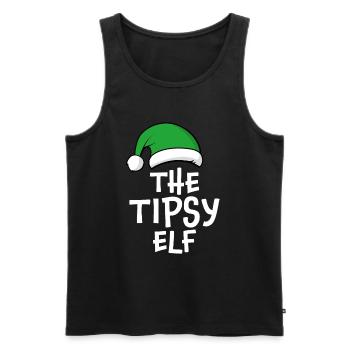 The Tipsy Elf - Men's Premium Organic Tank Top - black - Front - AI Model Male 178 light (178cm)
