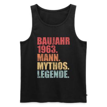 60 Jahre Geburtstag Baujahr 1963 Vintage Geschenk - Männer Premium Bio Tank Top - Schwarz - Vorne - Michal (187cm)