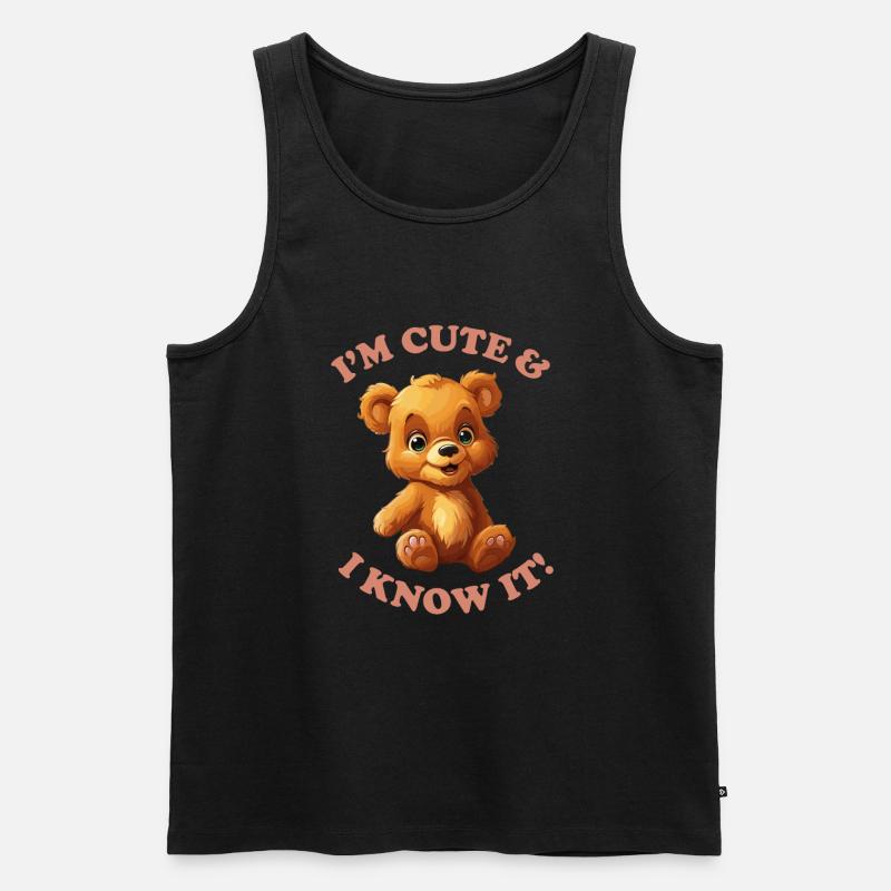 I'M CUTE & I KNOW IT! - Männer Premium Bio Tank Top - Schwarz