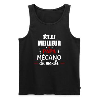 Élu meilleur papa mécano du monde,fête des pères - Débardeur bio Premium Homme - noir - Devant - AI Model Male 178 light (178cm)