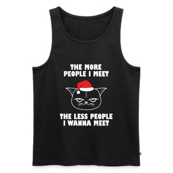 Menschen Katze Spruch lustig Weihnachtsgeschenk - Männer Premium Bio Tank Top - Schwarz - Vorne - Michal (187cm)