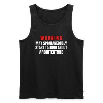 Architektenwarnung kann spontan ins Gespräch kommen - Männer Premium Bio Tank Top - Schwarz - Vorne - AI Model Male 178 light (178cm)